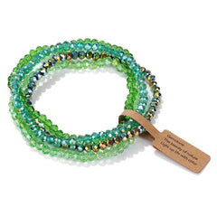 4-Piece Boho Glass Crystal Bracelet Set