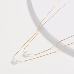 Layered Dainty Strung Pearls Necklace - Veinci