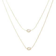 Layered Dainty Strung Pearls Necklace - Veinci