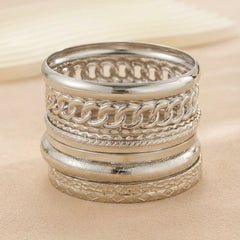 14K 10-Piece Chunky Variety Bracelet Stack
