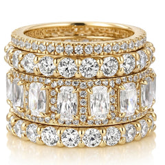 4-Piece Diamond Accented Stackable Rings Set