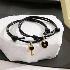Minimal Lock & Key Couples Bracelets - Veinci
