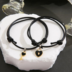 Minimal Lock & Key Couples Bracelets - Veinci