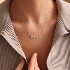 Personalized Birth Flower Chain Bracelet & Necklace - Veinci