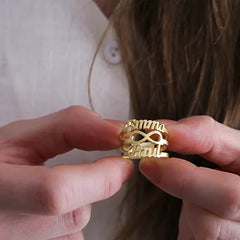Personalized Double Name Infinity Ring - Veinci