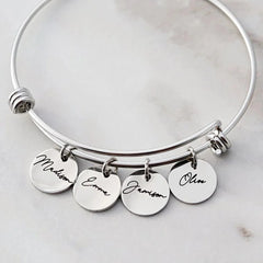 Personalized Family Bangle Bracelet - Veinci