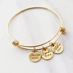 Personalized Family Bangle Bracelet - Veinci