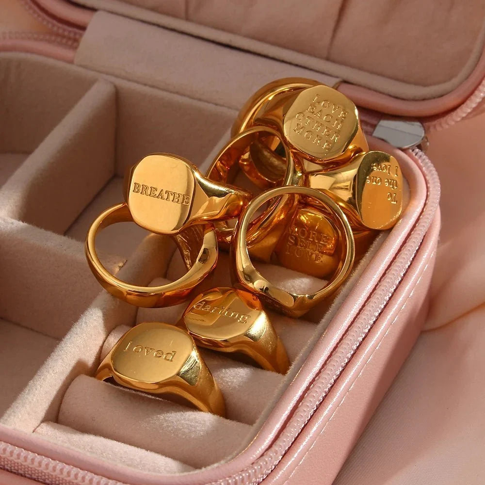 Positive Affirmation Engraved Rings - Veinci