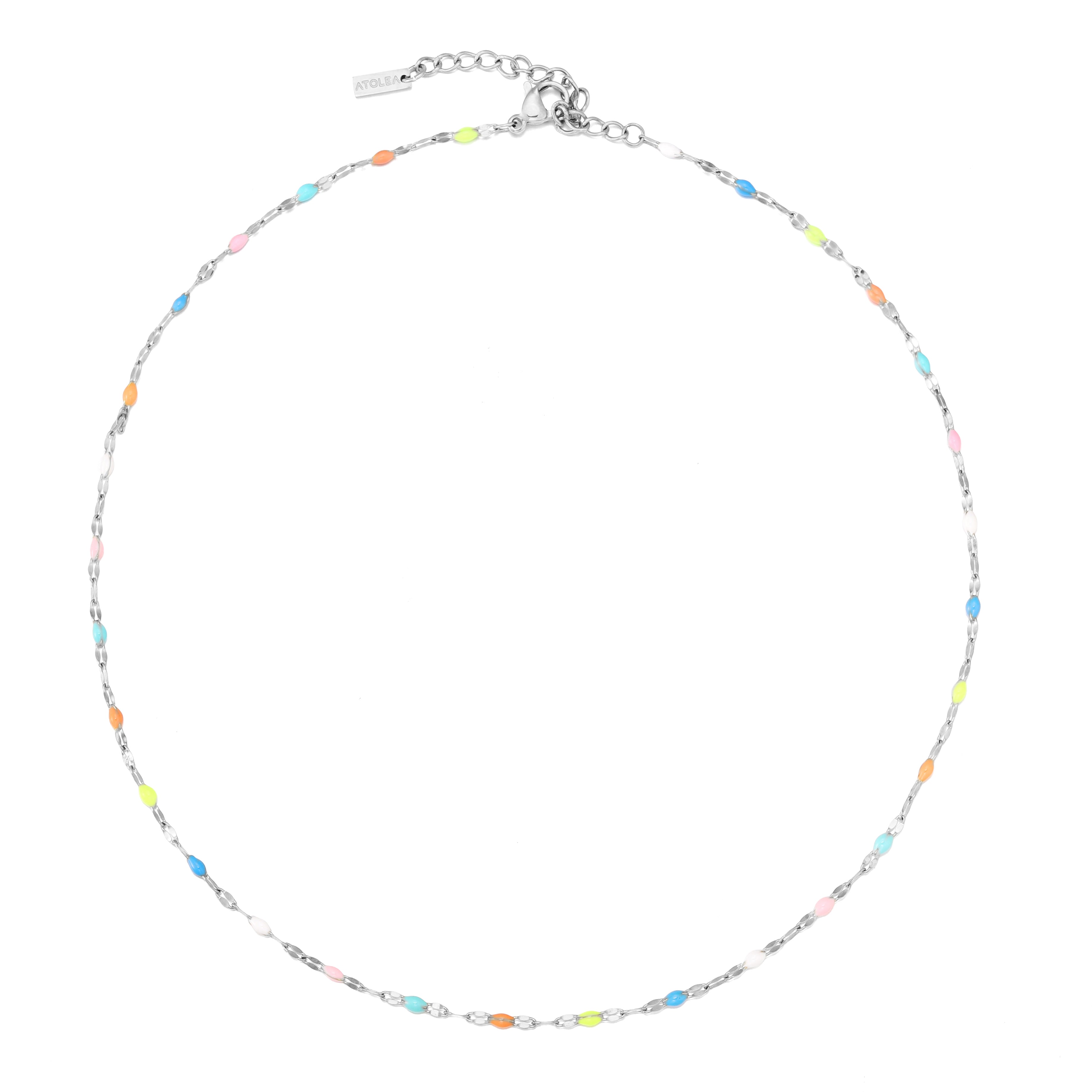 Rainbow Dainty Choker White Background