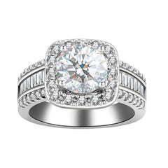 Square Halo Baguette Band Ring