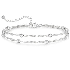 Layered Singapore Satellite Chain Anklet