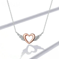 S925 Angel Wings Heart Necklace - Veinci