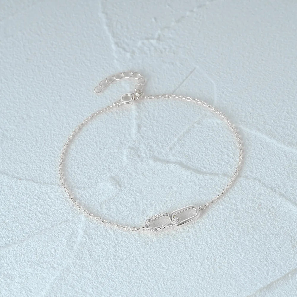 S925 Forever Linked Diamond Contrast Bracelet - Veinci