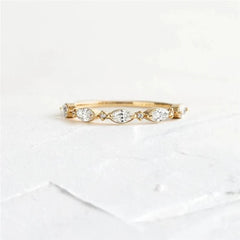 S925 Thin Dainty Oval Diamond Ring - Veinci