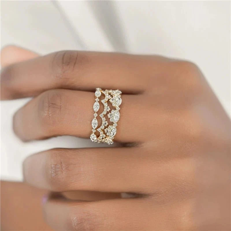 S925 Thin Dainty Oval Diamond Ring - Veinci