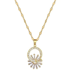 Shimmering Floral Diamond Necklace and Earrings - Veinci