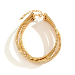 Triple Layer Stacked Chunky Choker Necklace - Veinci