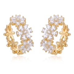 Dainty Floral Hoop Earrings