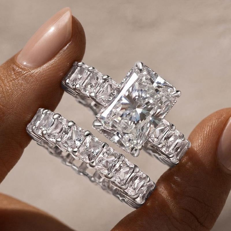 2-Piece Baguette Radiant Cut Ring Set