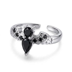 Adjustable Gothic Bat Ring