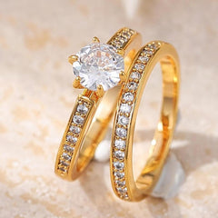 2-Piece Pave Accented Ring Stack