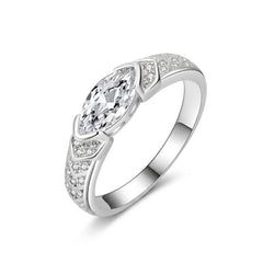 Elegant Marquise Chevron Band Ring