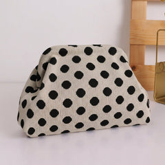 Woven Striped Pouch Clutch