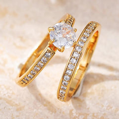 2-Piece Pave Accented Ring Stack