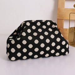 Woven Striped Pouch Clutch