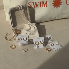 Hammered Pearl Hoop Earrings
