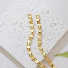 14K Double Row Heart Bracelet