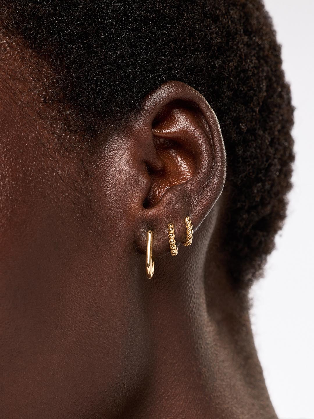 Small Gold Hoop Earrings - Gold Bead Huggie Hoops
