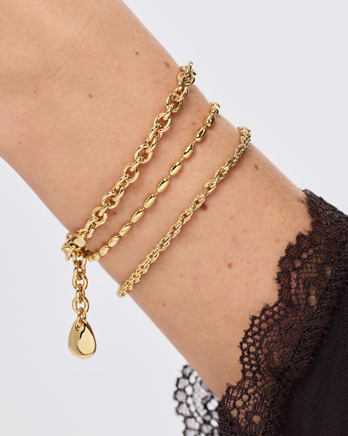 14K Gold Lobster Clasppebble Statement Chain Bracelets For Women Ana Luisa Pebble Charm Bracelet