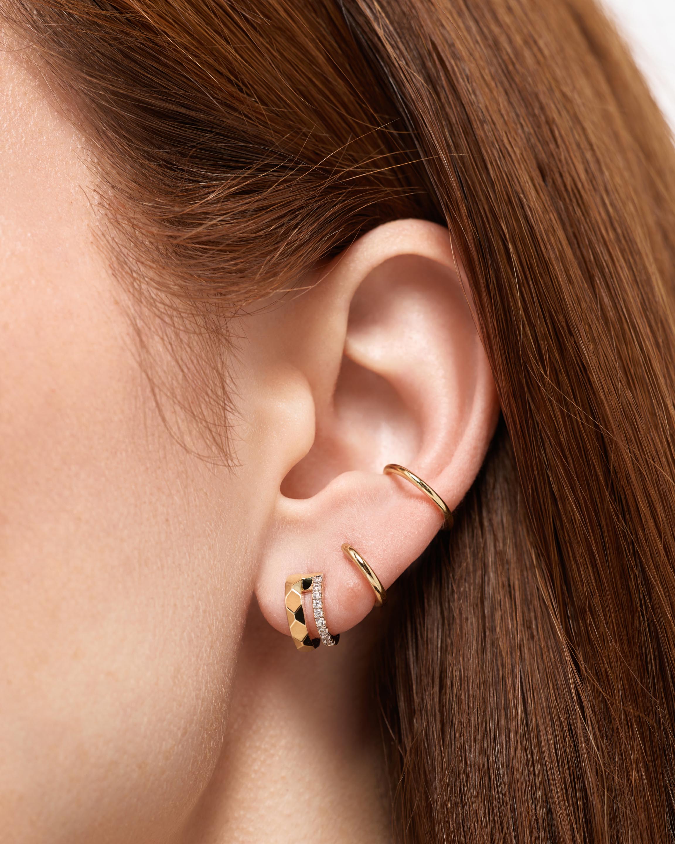 Gold Hoop Earrings - Esme Triple