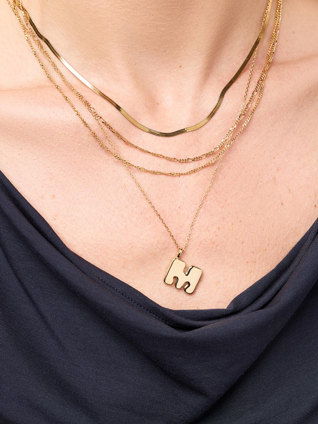 Gold Initial Necklace - Letter Necklace