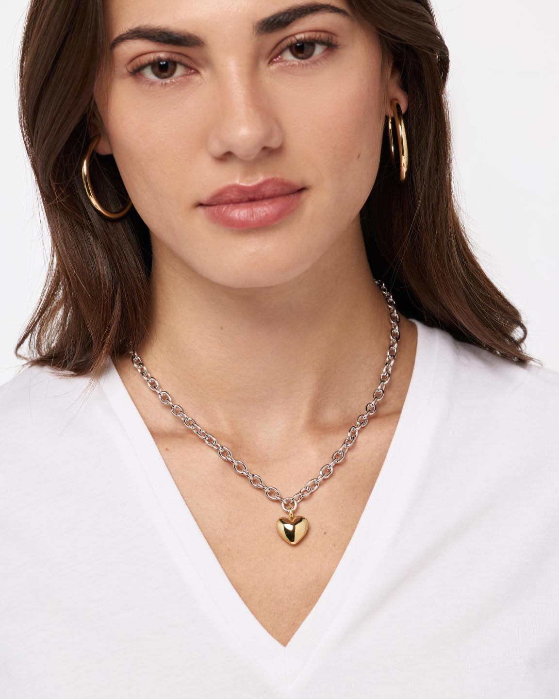 14K Gold Rhodium Plated Two Tone Love Lev Heritage Statement Pendant Necklaces For Women Ana Luisa Lev Bold Two Tone
