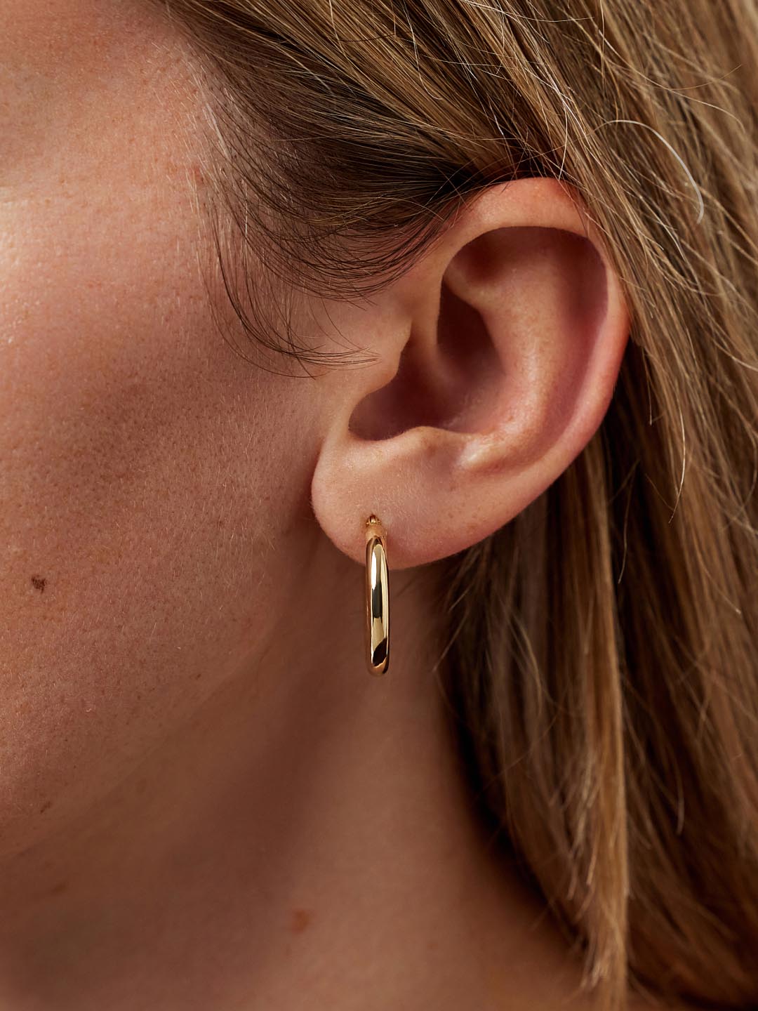 Chunky Gold Hoop Earrings - Gold Classic Hoops Large