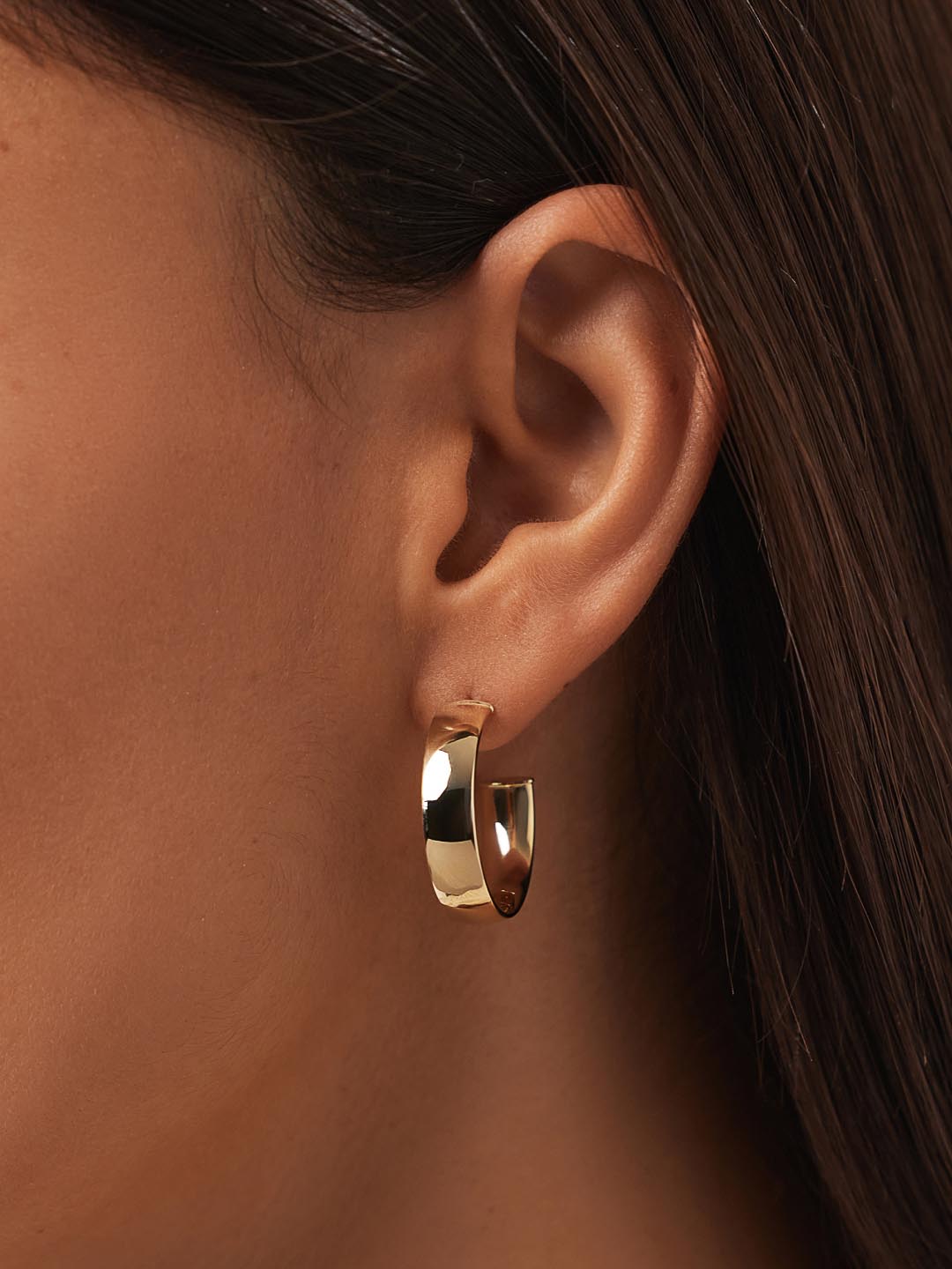 Gold Huggie Hoop Earrings - Gold Bold Hoops