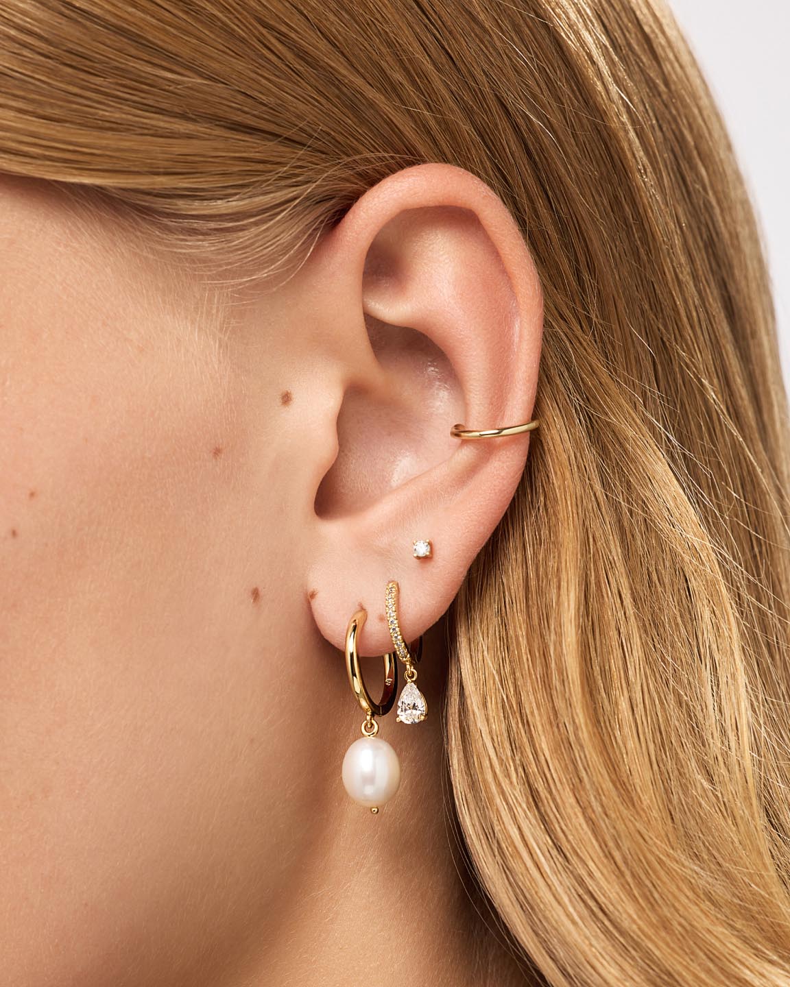 Drop Earrings - Lainey Medium Marble Blue