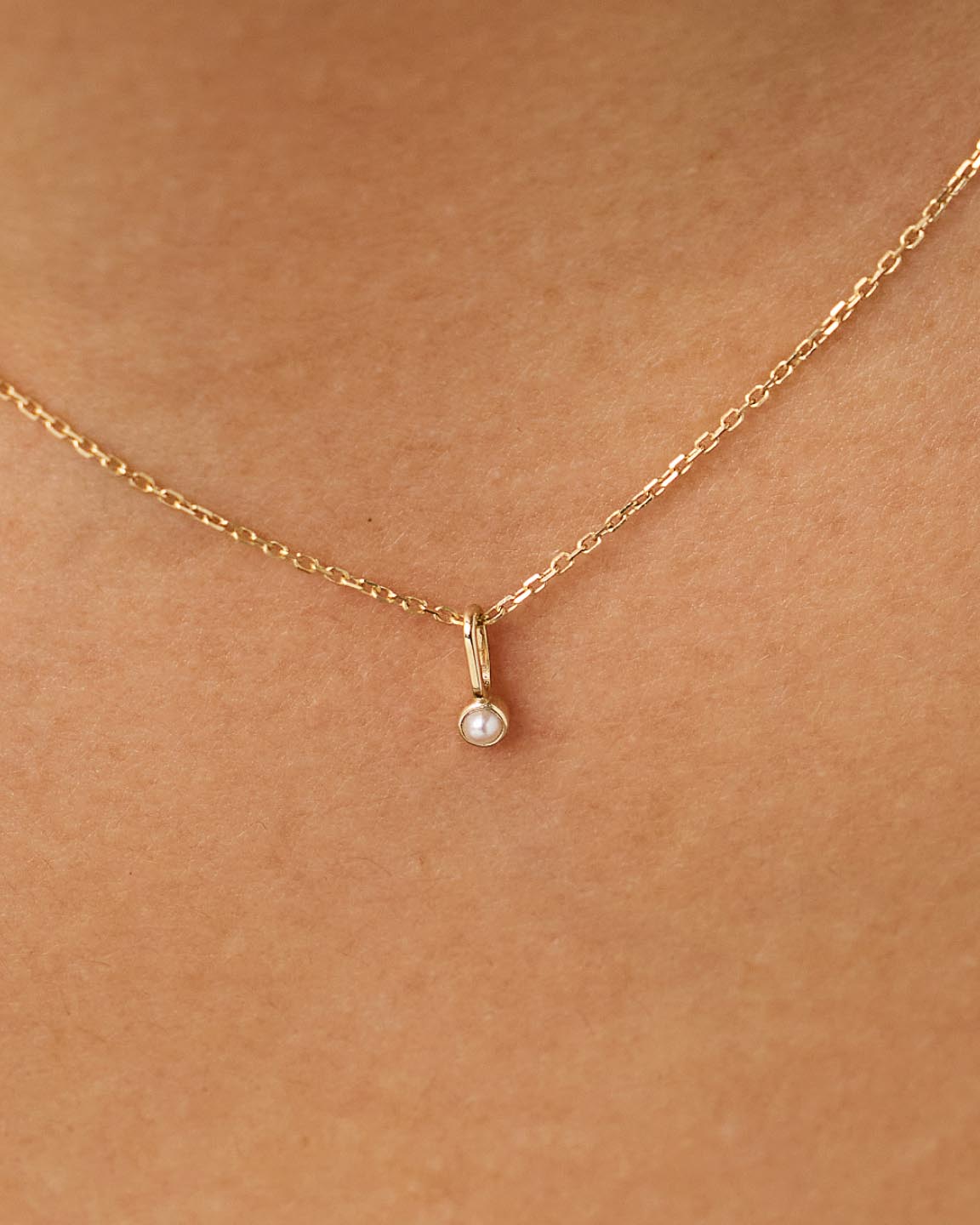 Ana Luisa Jewelry Necklace Charms Birthstone Gold Mini Birthstone Charm June Birthstone Gold Mini Pearl Charm Solid Gold