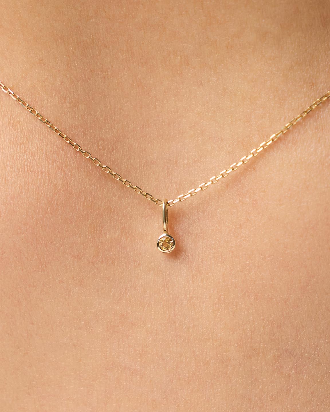 Ana Luisa Jewelry Necklace Charms Birthstone Gold Mini Birthstone Charm November Birthstone Gold Mini Citrine Charm Solid Gold