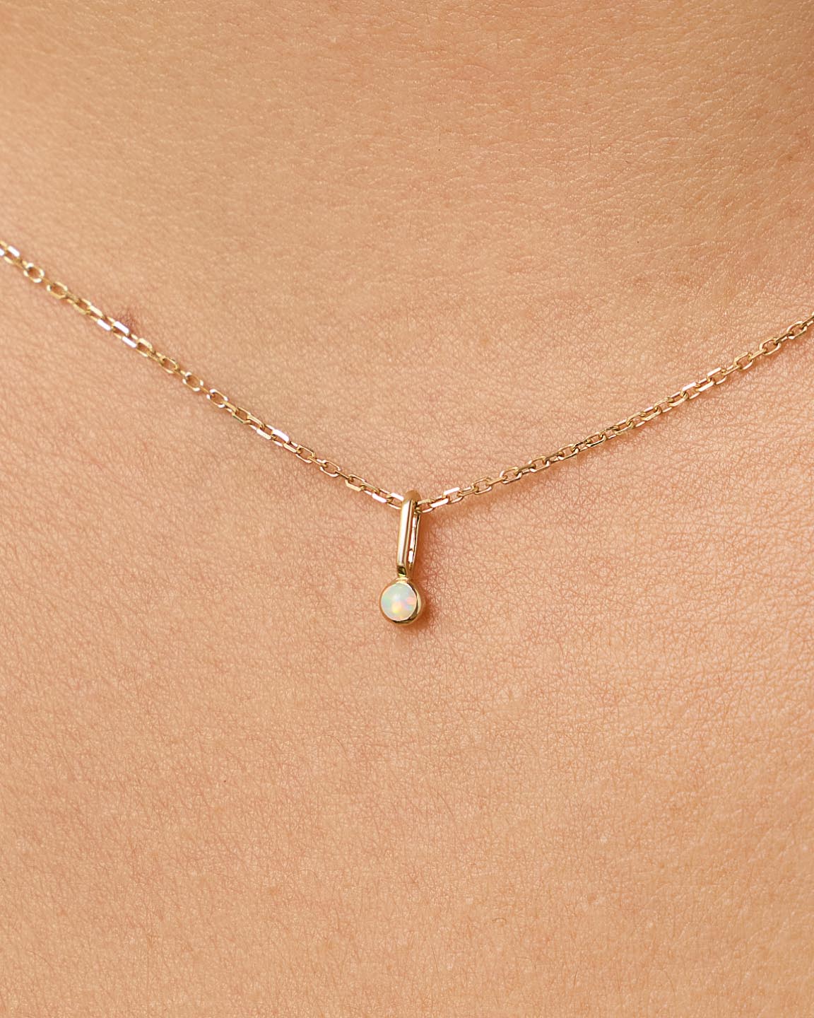 Ana Luisa Jewelry Necklace Charms Birthstone Gold Mini Birthstone Charm October Birthstone Gold Mini Opal Charm Solid Gold