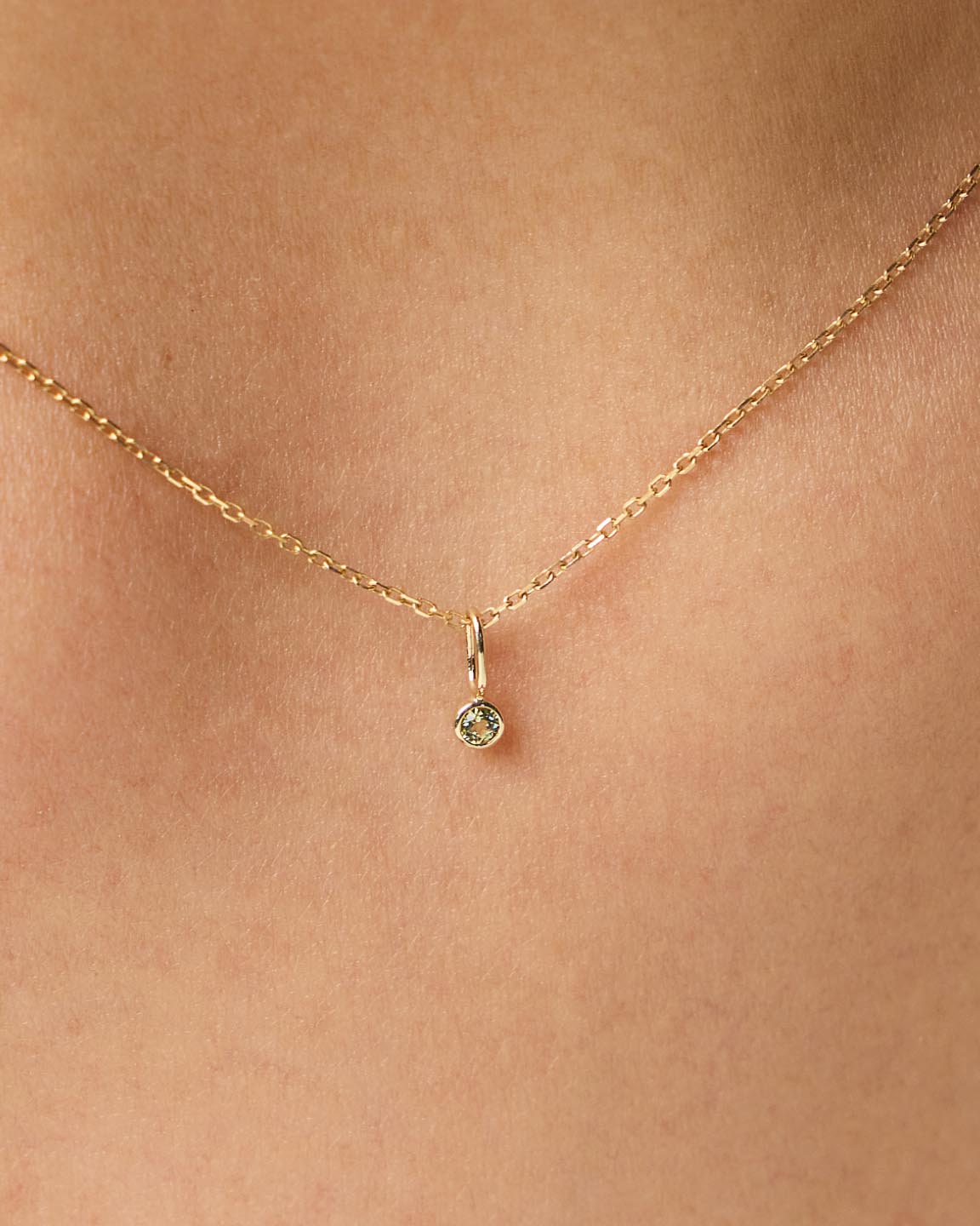 Ana Luisa Jewelry Necklace Charms Birthstone Gold Mini Birthstone Charm August Birthstone Gold Mini Peridot Charm Solid Gold