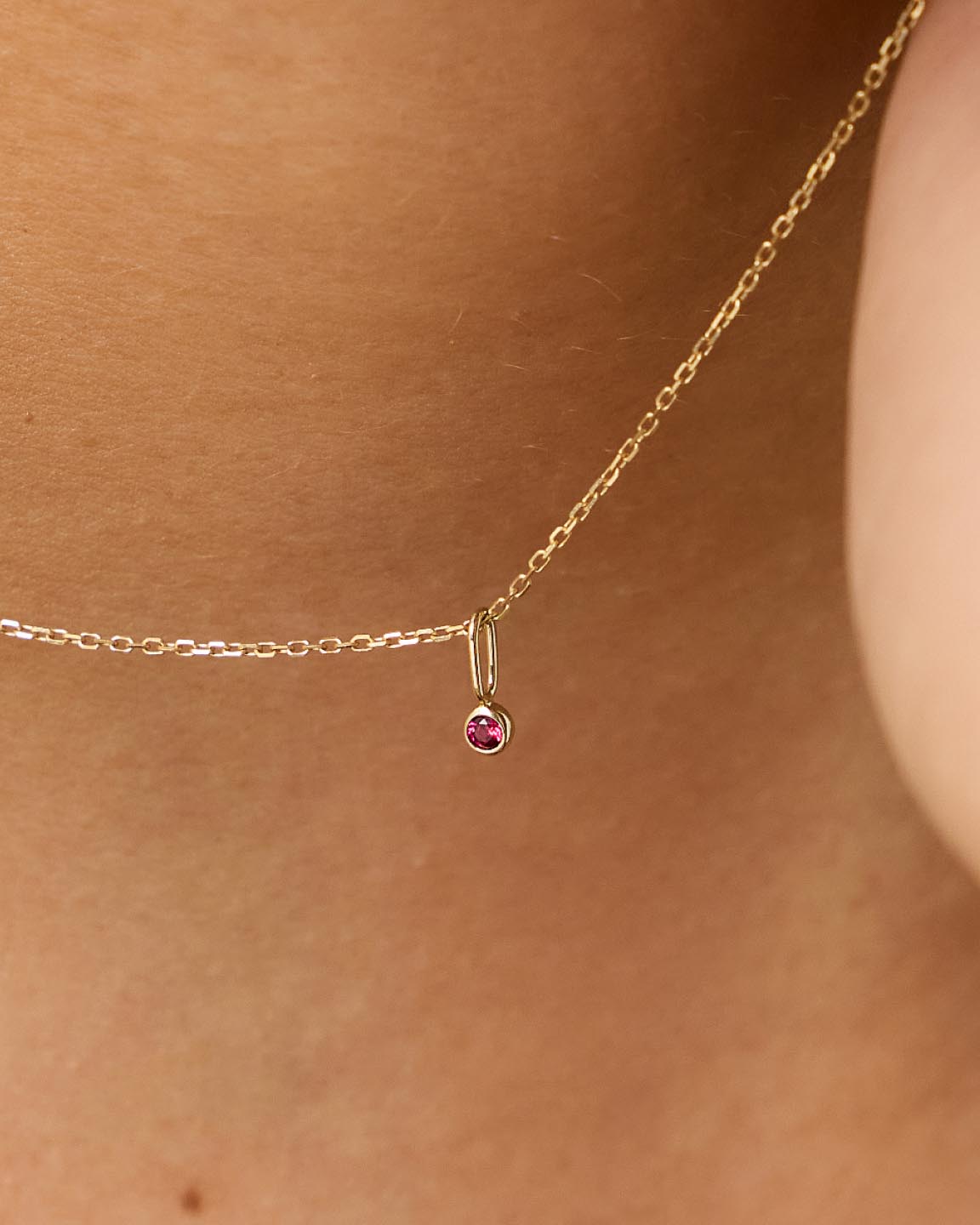 Ana Luisa Jewelry Necklace Charms Birthstone Gold Mini Birthstone Charm July Birthstone Gold Mini Ruby Charm Solid Gold
