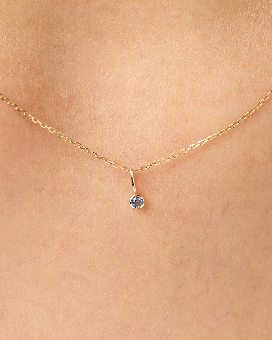Ana Luisa Jewelry Necklace Charms Birthstone Gold Mini Birthstone Charm December Birthstone Gold Mini London Blue Topaz Charm Solid Gold