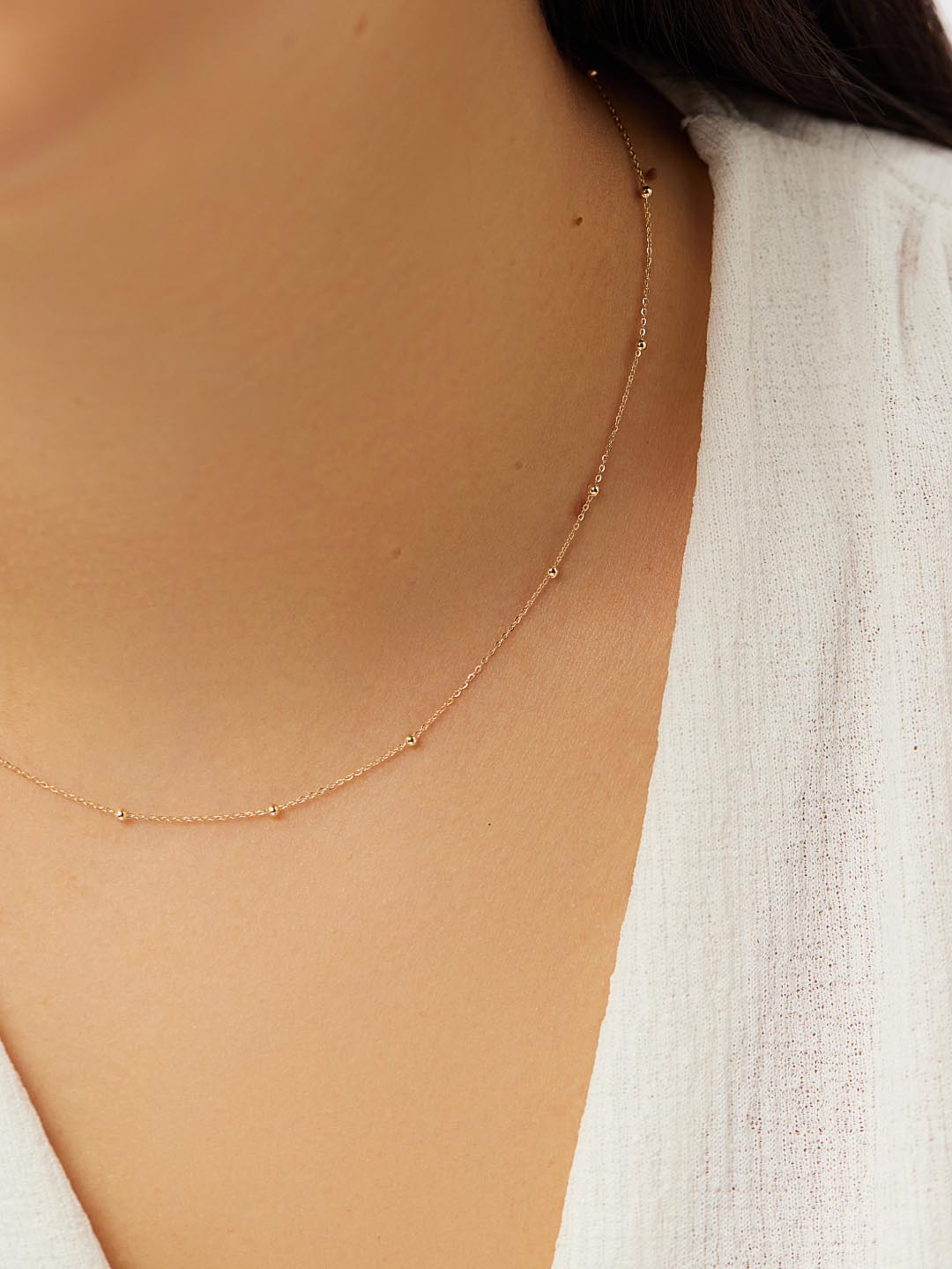 Dainty Gold Necklace - Gold Satellite Necklace