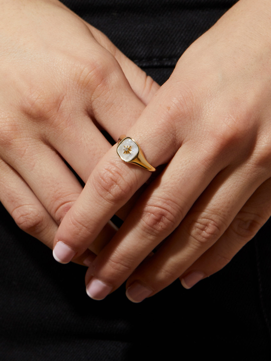 Gold Signet Ring - Amara Black