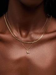 Solid Yellow Gold - Pigeon Charm Necklace