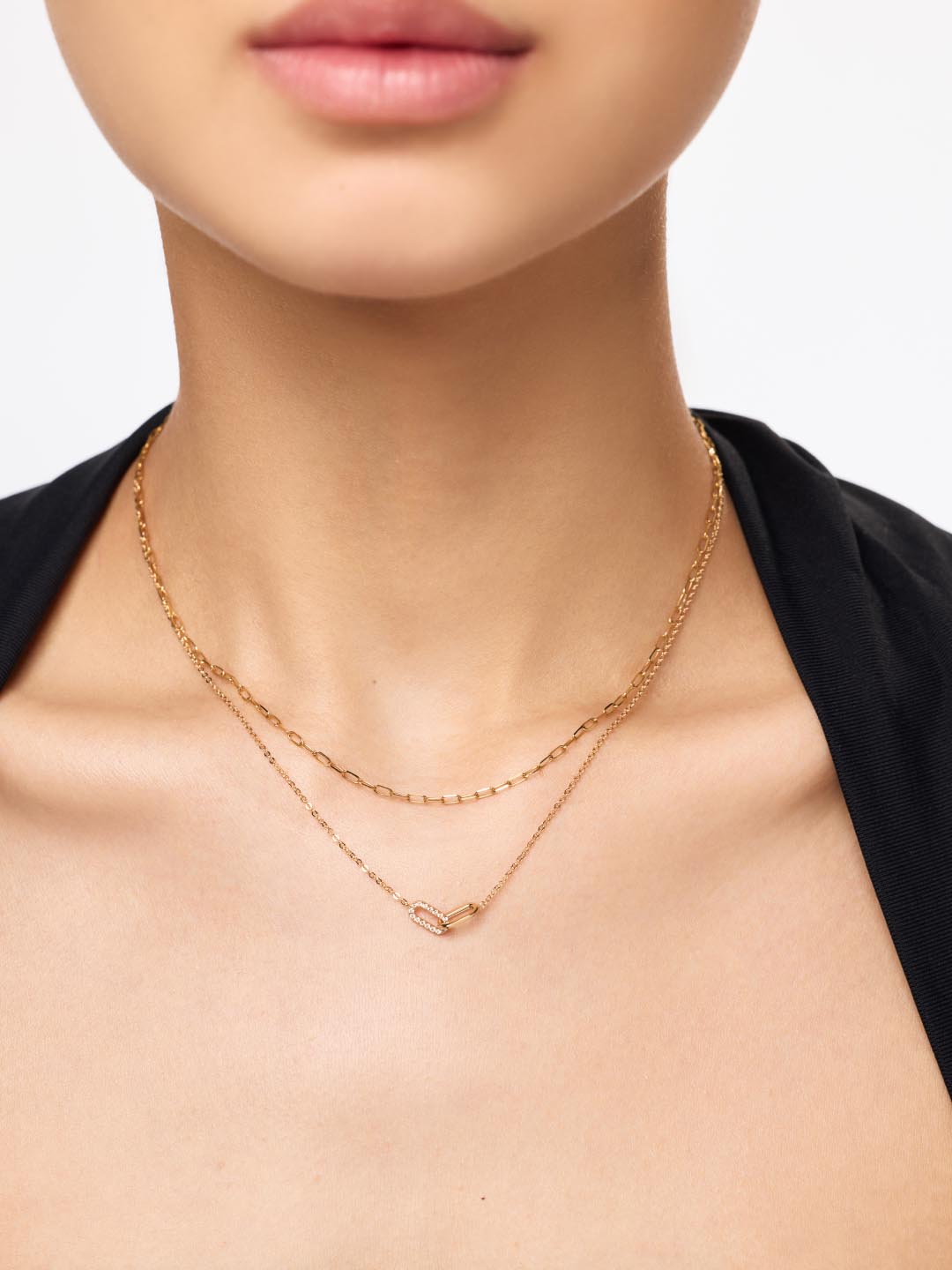Gold Pendant - Gold Twisted Link Necklace
