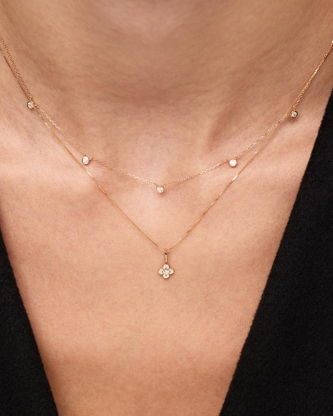 Solid Gold Diamond Solid Bloom Fine Green Flower Pendants Necklace Charms For Women Ana Luisa Gold Mini Flower Charm Diamond